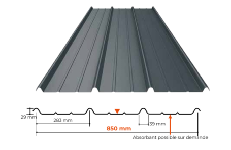 Profils toiture 3.283.29 chez destock-acier.com