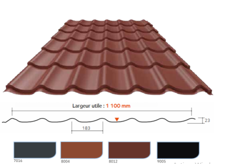Profil imitations tuile acier chez destock-acier.com