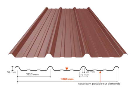 Bacs acier toiture 3.333.38T Meilleur Vente chez Destock Acier