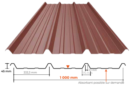 Bacs acier toiture 3.333.45T Meilleur Vente chez Destock Acier